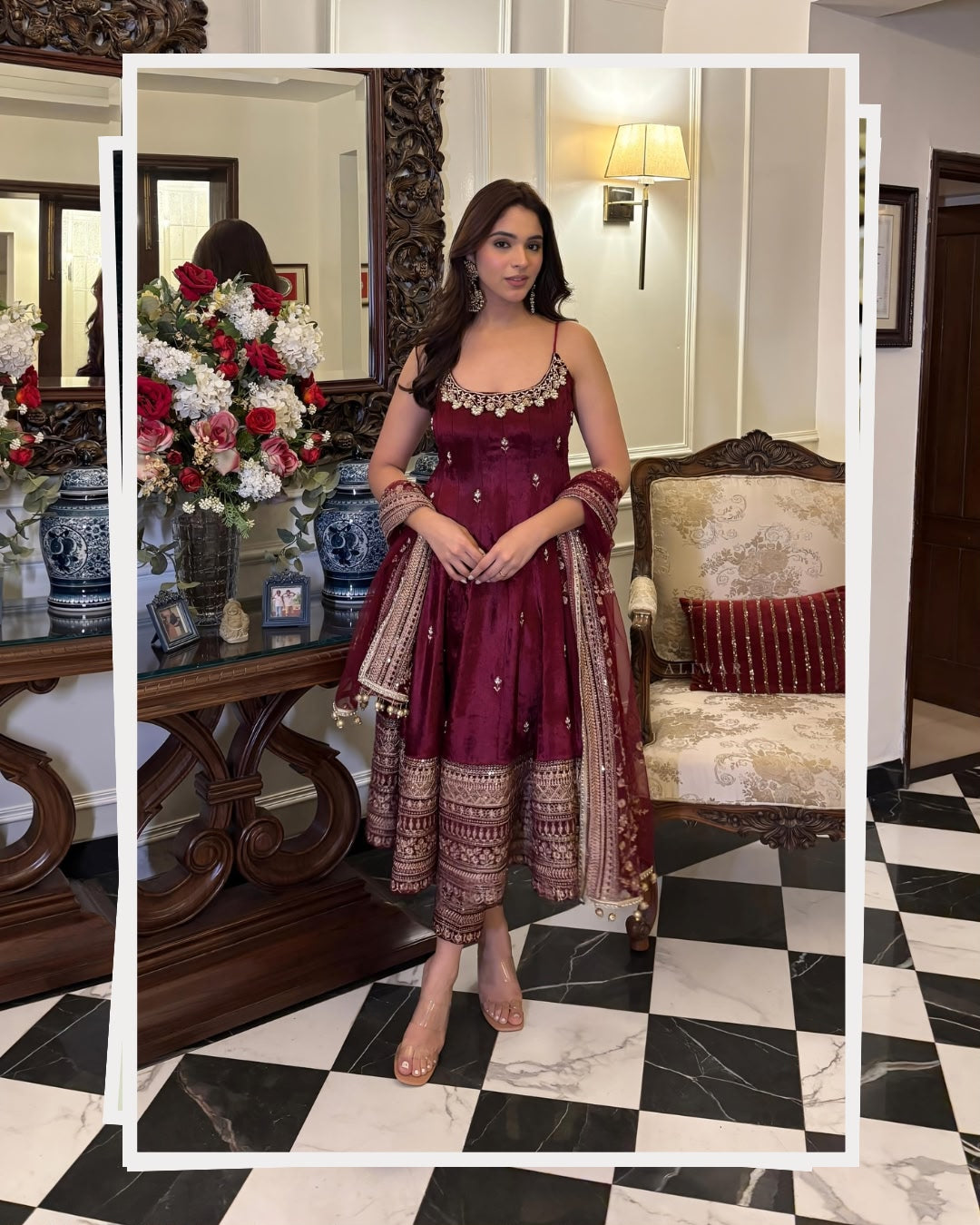 SILK EMBROIDERY ROUND NECK ANARKALI GOWN