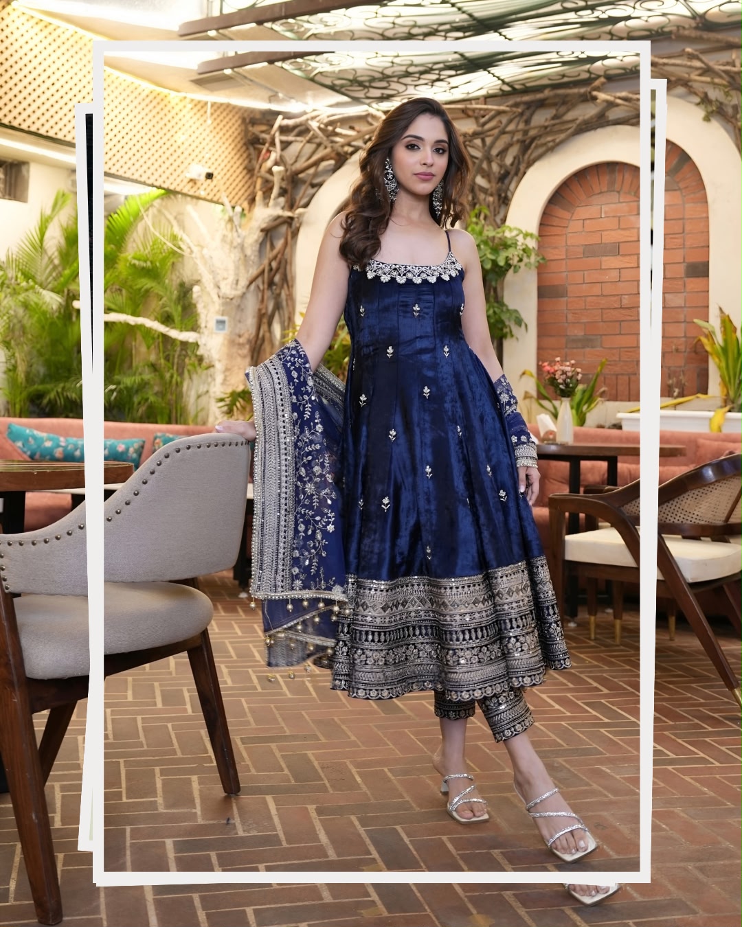 SILK EMBROIDERY ROUND NECK ANARKALI GOWN