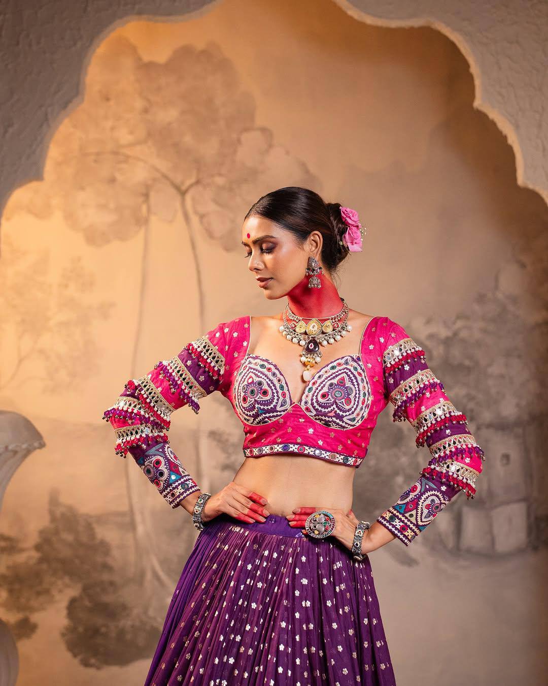 DEEP PURPLE  CHANIYA CHOLI SET FOR NAVRATRI