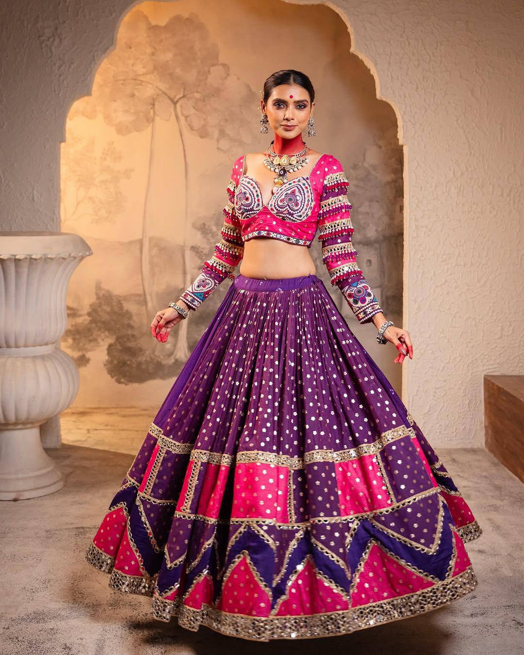 DEEP PURPLE  CHANIYA CHOLI SET FOR NAVRATRI
