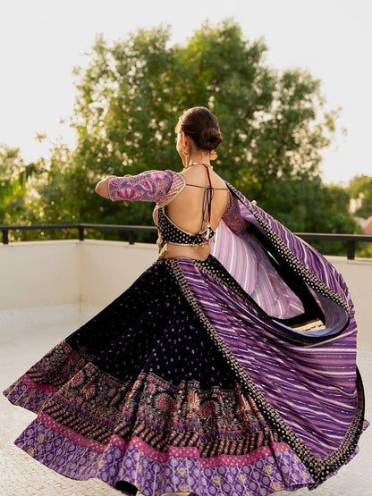 BLACK SILK CHANIYA CHOLI SET FOR NAVRATRI