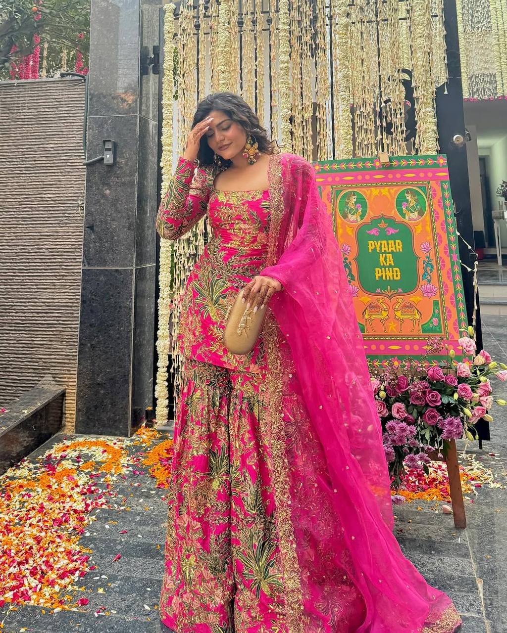 PINK - SHARARA KURTA SET