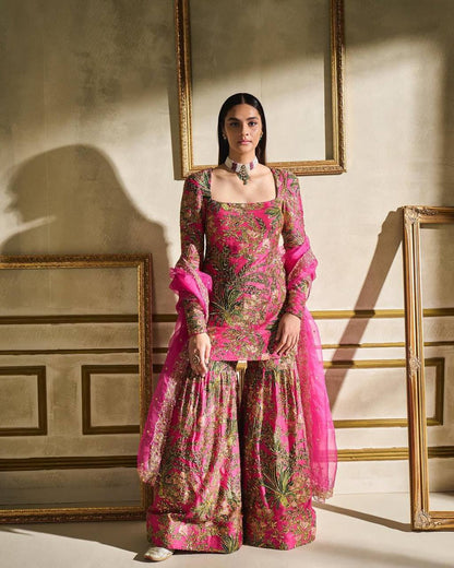 PINK - SHARARA KURTA SET