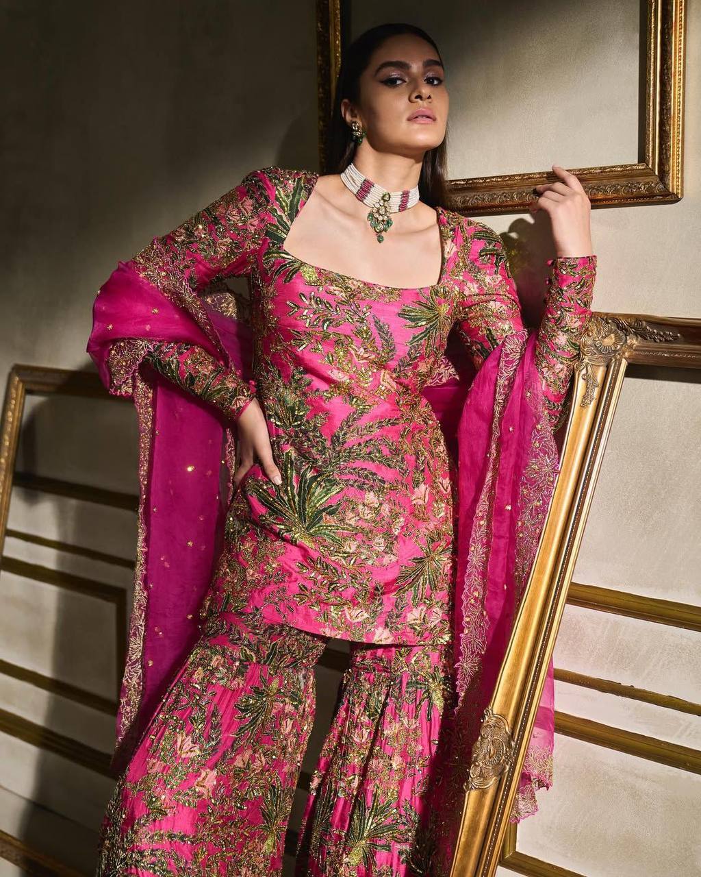 PINK - SHARARA KURTA SET
