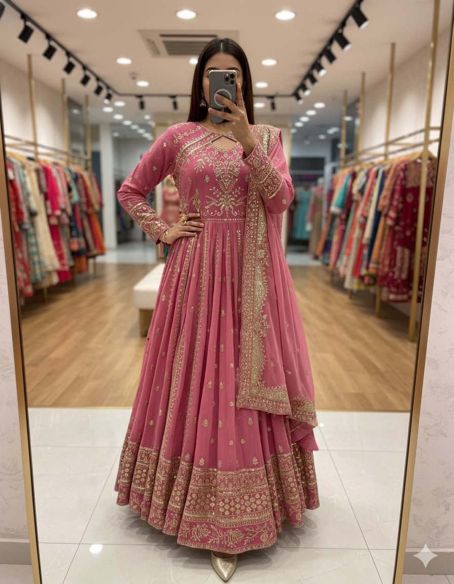 FAUX GEORGETTE ANARKALI GOWN