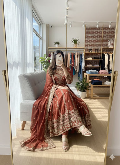 FAUX GEORGETTE ANARKALI GOWN