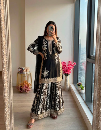 DESIGNER GEORGETTE PLAZZO SUIT SET