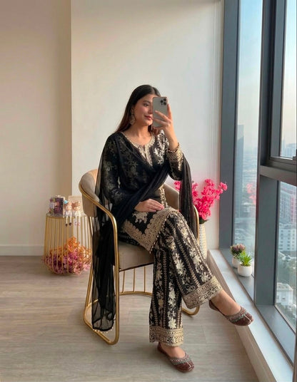 DESIGNER GEORGETTE PLAZZO SUIT SET