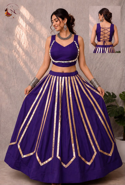 RAYON FLAIR STRIPE NAVRATRI LEHENGA