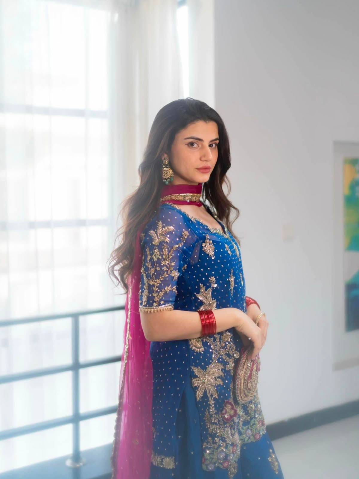 BLUE - ELEGANT SHARARA KURTA SET