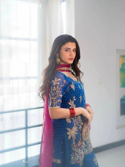 BLUE - ELEGANT SHARARA KURTA SET