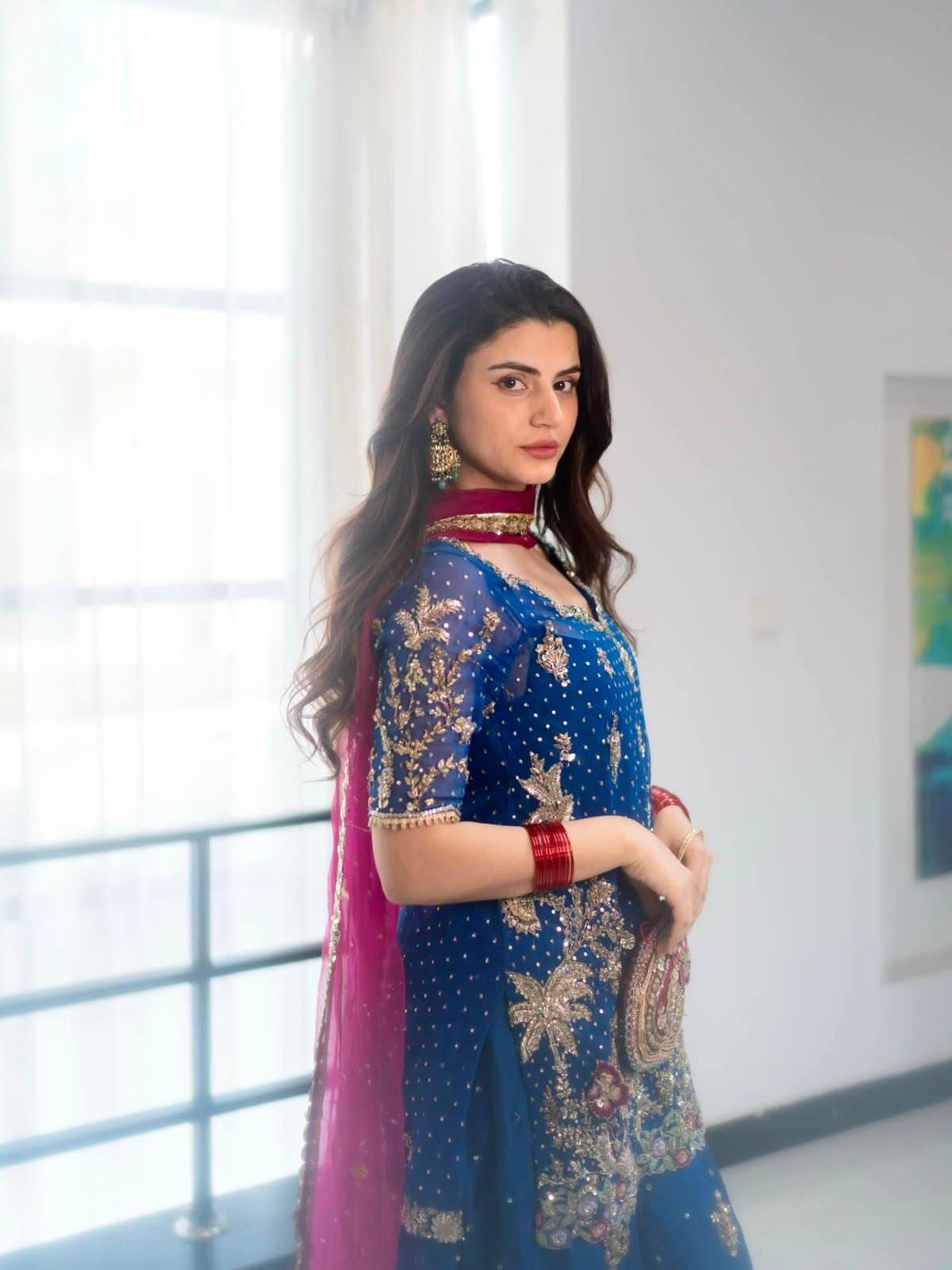 BLUE - ELEGANT SHARARA KURTA SET