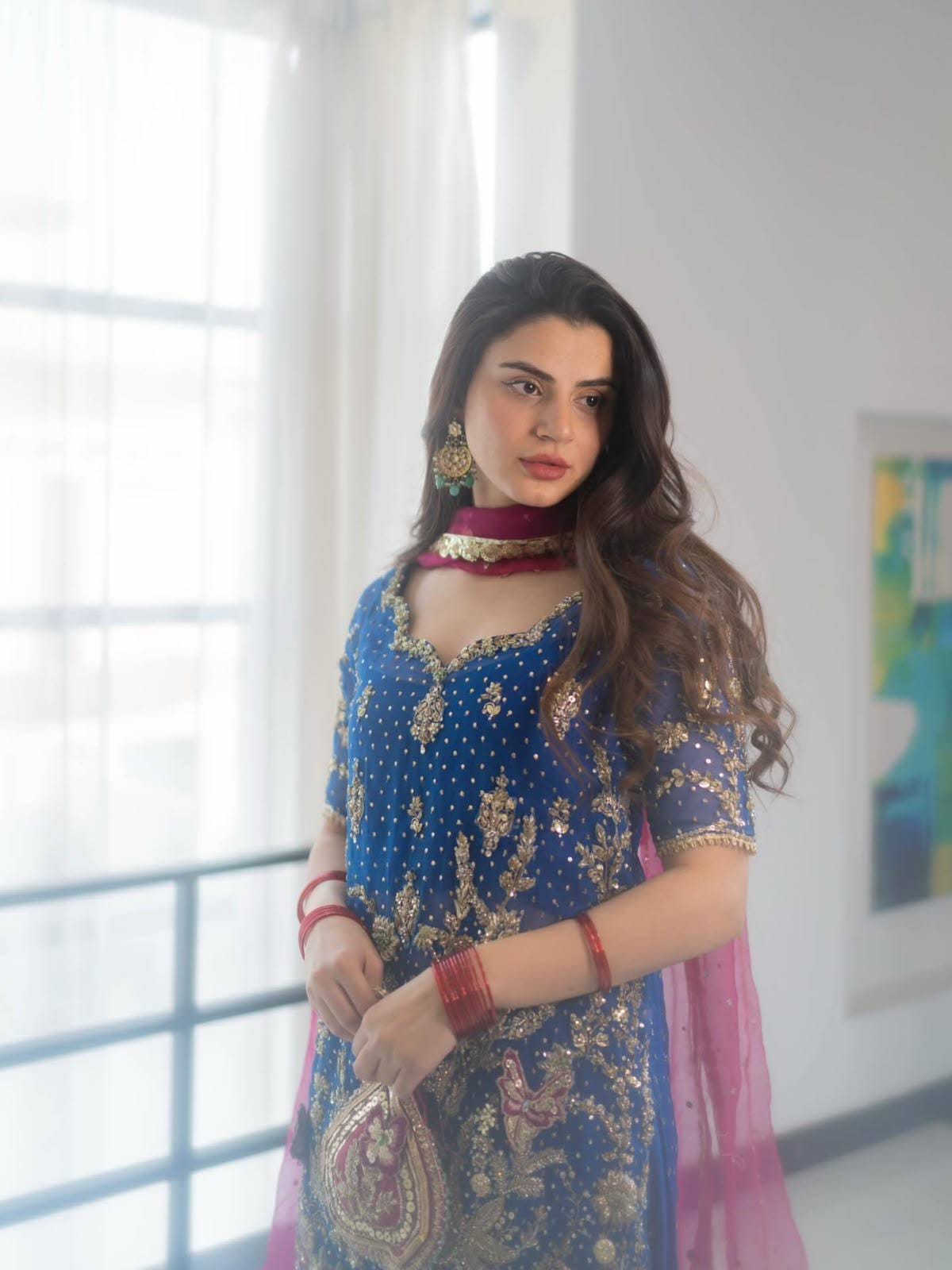 BLUE - ELEGANT SHARARA KURTA SET