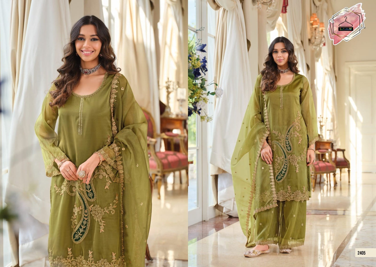 SHIMMER KURTA SET WITH BEADS WORK