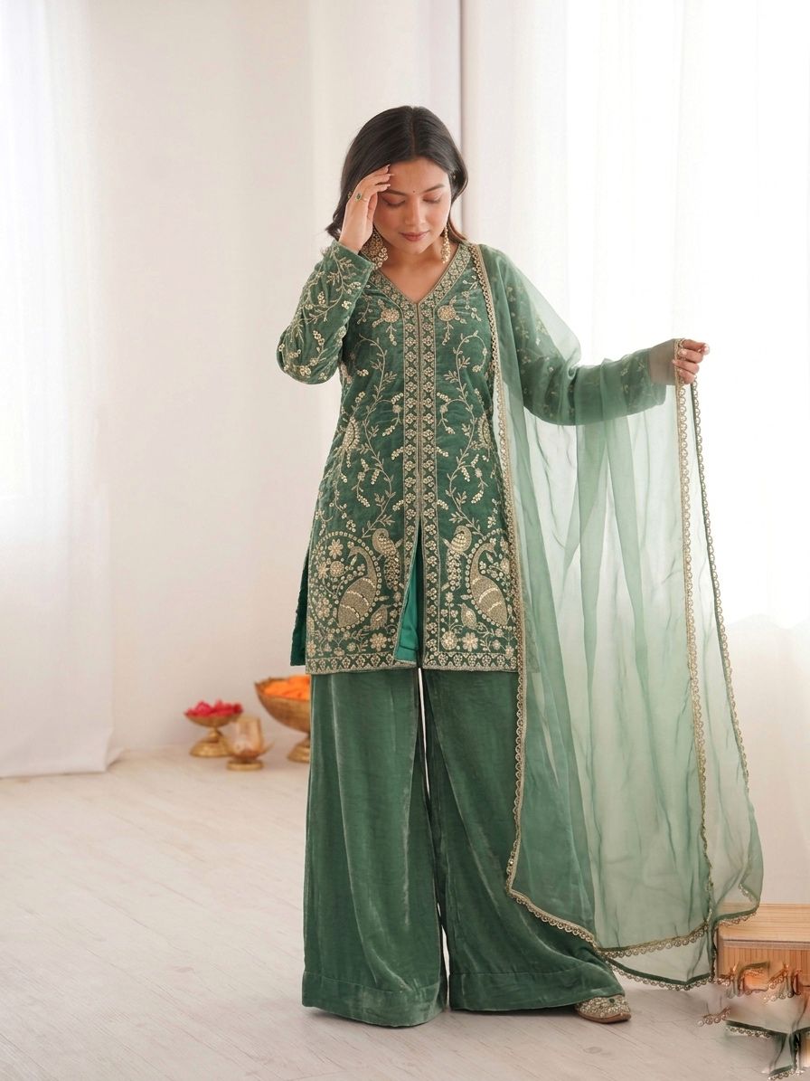 FENDY SILK KURTA SET WITH DUPATTA
