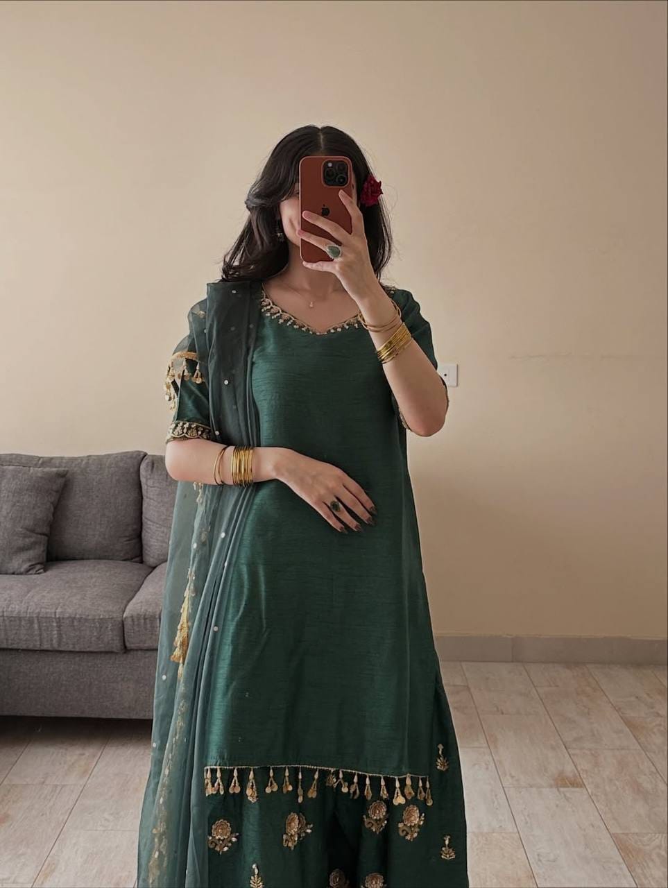 SILK FARSHI SALWAR SUIT SET