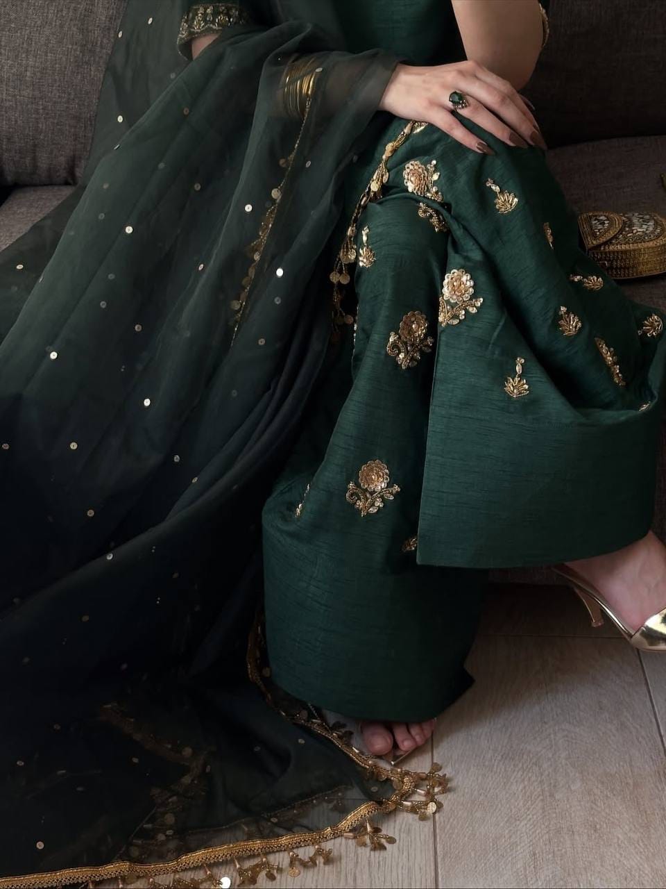 SILK FARSHI SALWAR SUIT SET