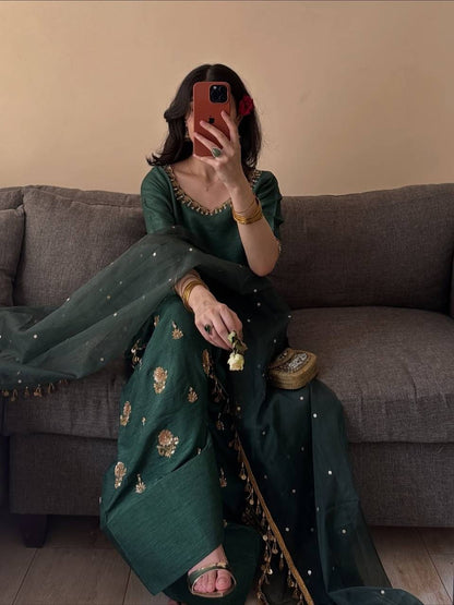 SILK FARSHI SALWAR SUIT SET