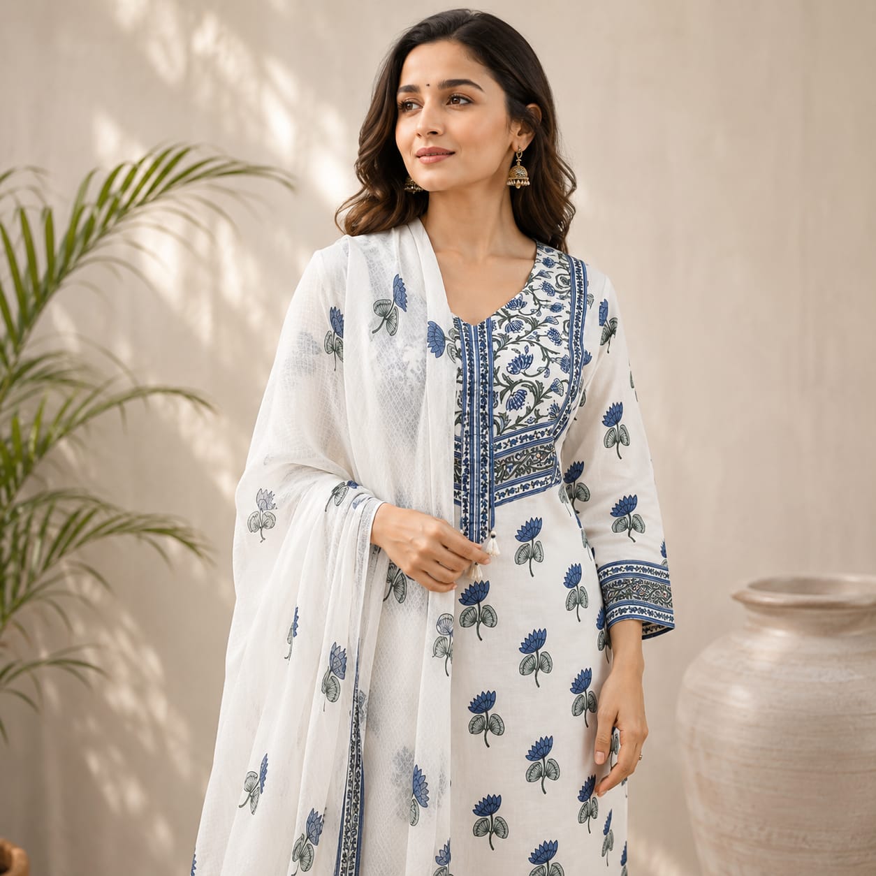 BEAUTIFUL HAND BLOCK PRINT PREMIUM COTTON 3 PIEACE SET