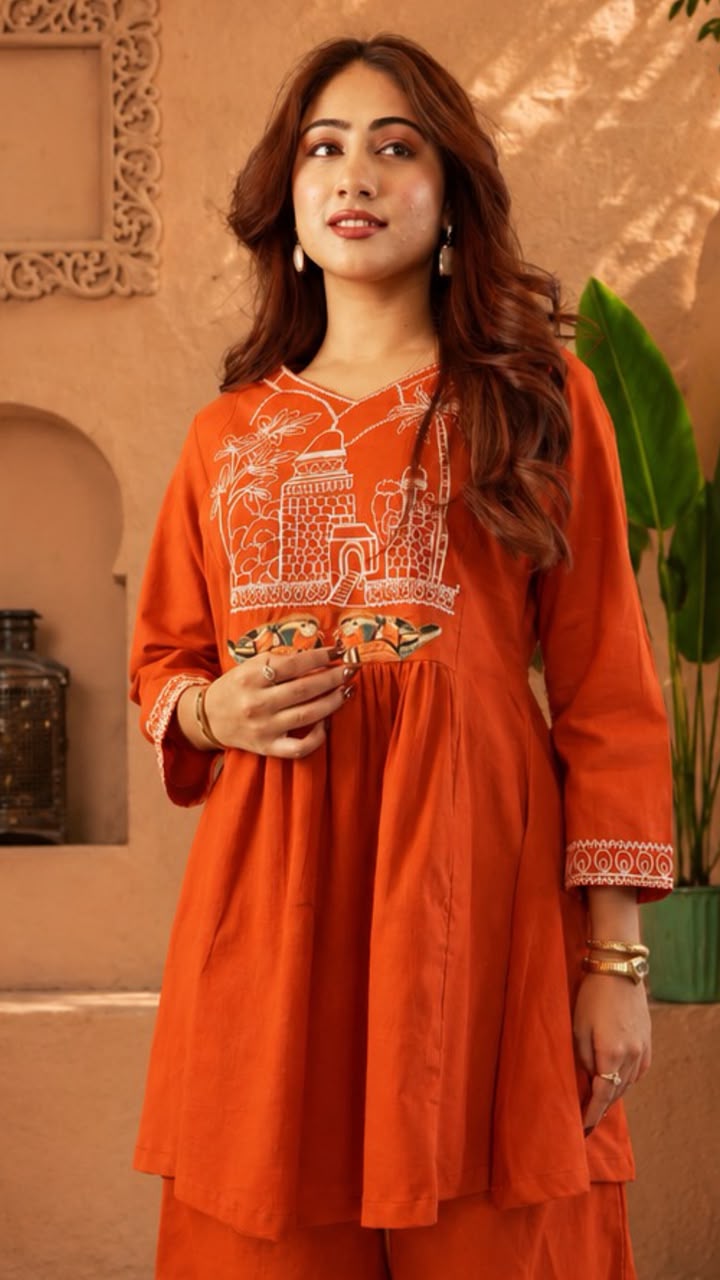 COTTON PREMIUM EMBROIDERY CO-ORD SET