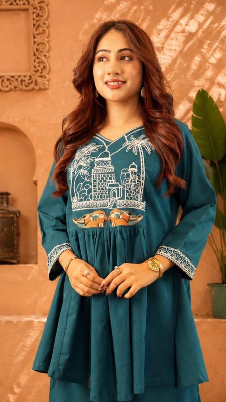 COTTON PREMIUM EMBROIDERY CO-ORD SET