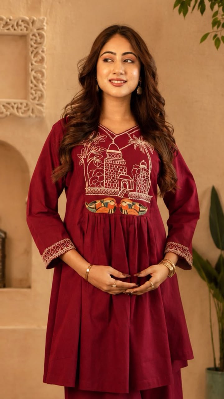 COTTON PREMIUM EMBROIDERY CO-ORD SET