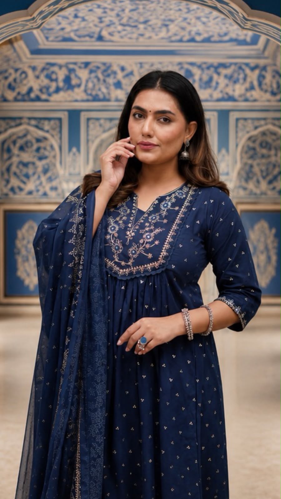 BEAUTIFUL COTTON DESIGNER EMBROIDERED ANARALI