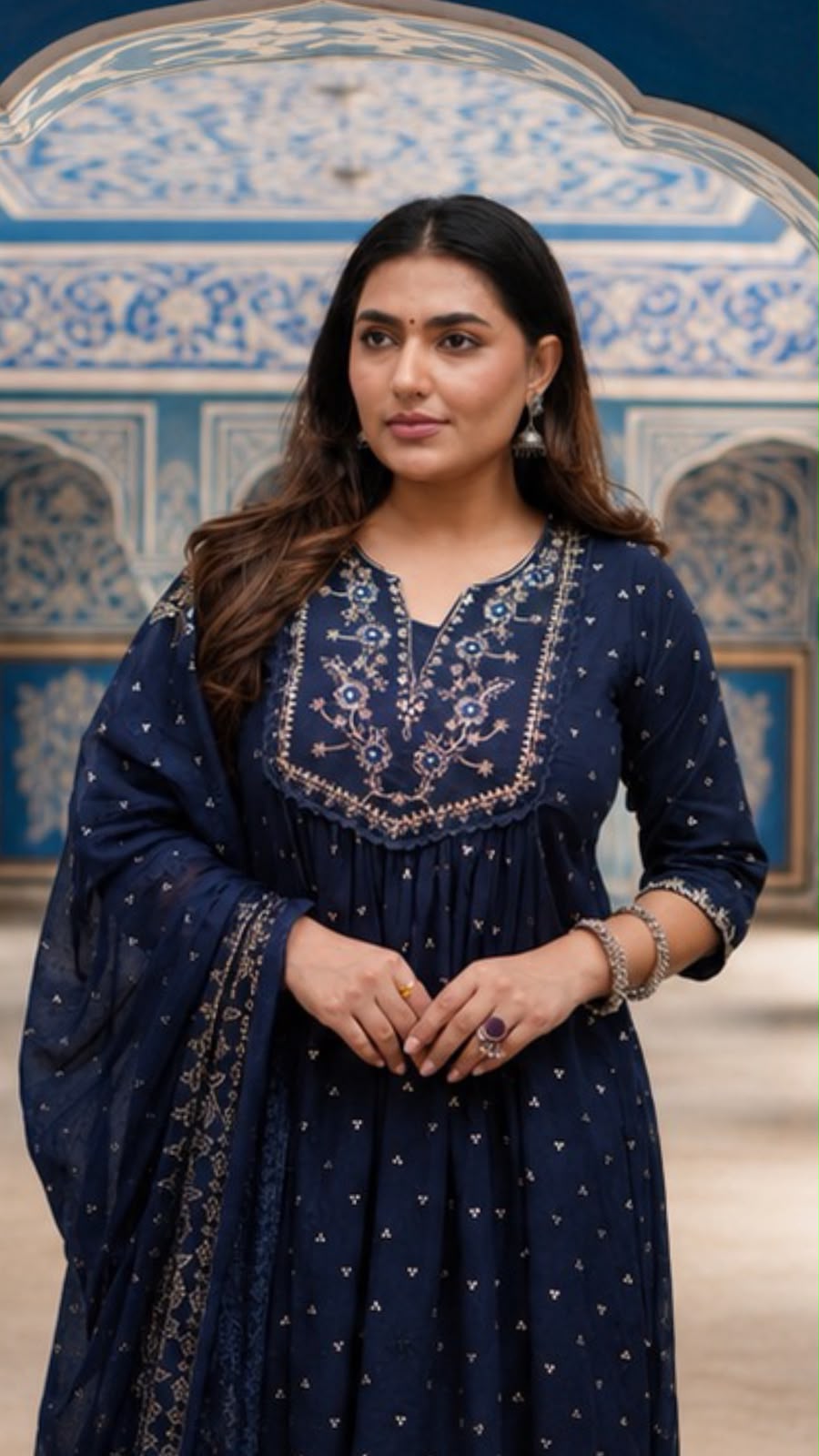 BEAUTIFUL COTTON DESIGNER EMBROIDERED ANARALI