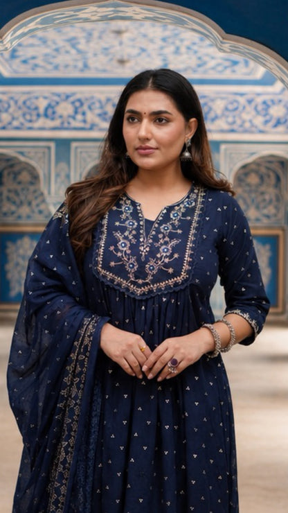 BEAUTIFUL COTTON DESIGNER EMBROIDERED ANARALI