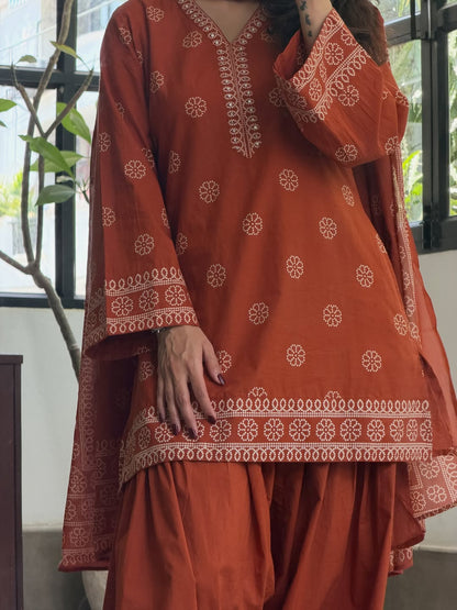 PURE COTTON ETHNIC SHORT KURTA SET