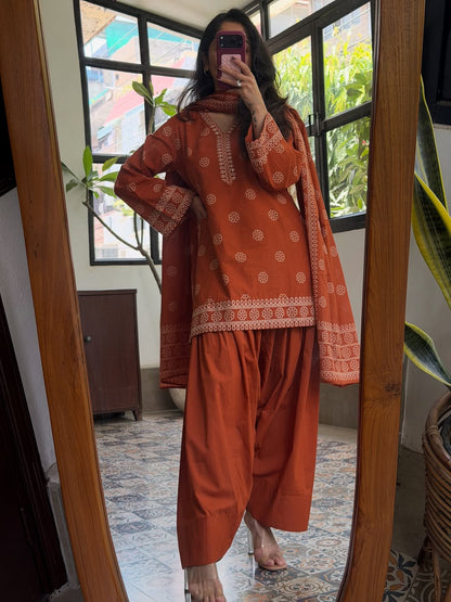 PURE COTTON ETHNIC SHORT KURTA SET