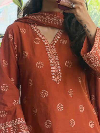 PURE COTTON ETHNIC SHORT KURTA SET