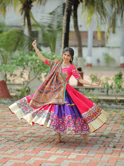 RANI PINK - MIRROR WORK - NAVRATRI LEHENGA