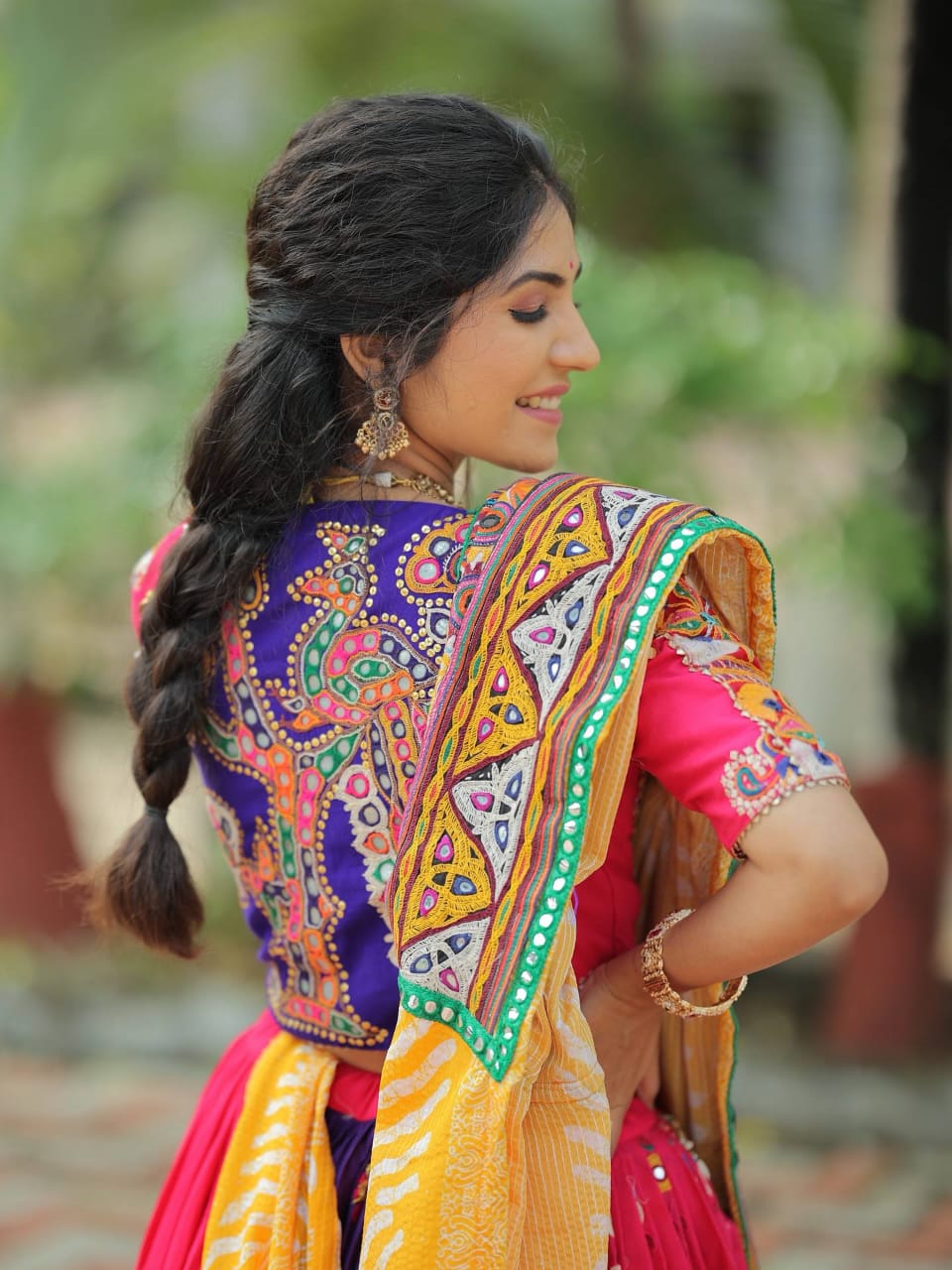 RANI PINK - MIRROR WORK - NAVRATRI LEHENGA