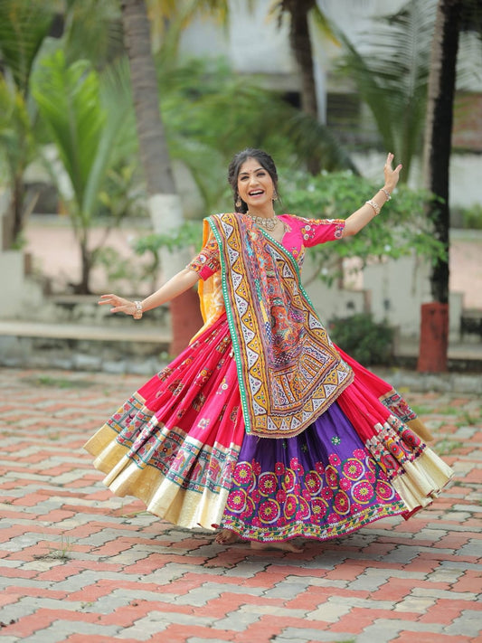 RANI PINK - MIRROR WORK - NAVRATRI LEHENGA