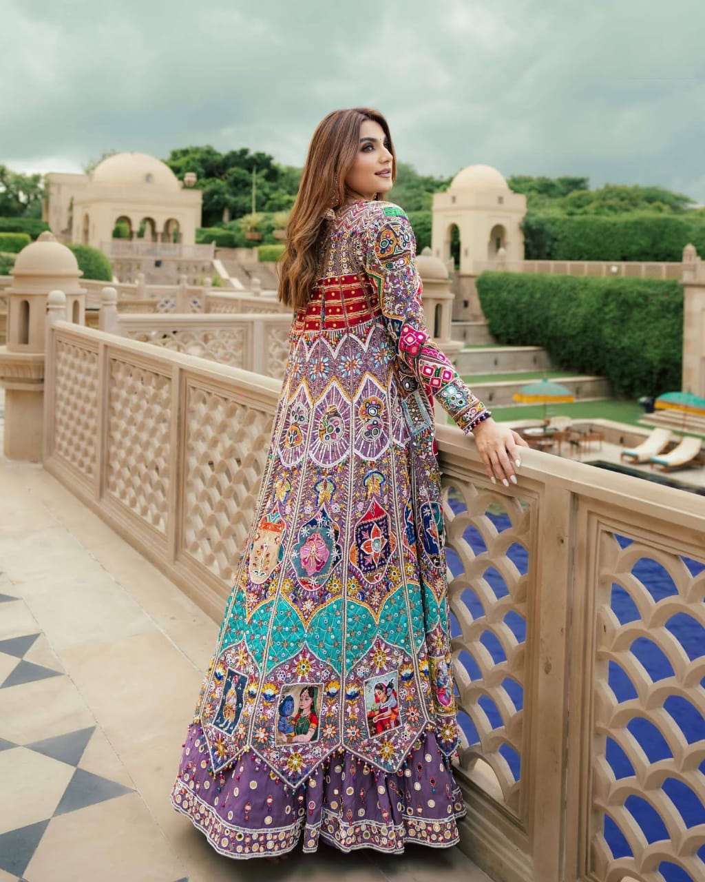 LAVENDER NAVRATRI LEHENGA WITH REAL MIRROR WORK