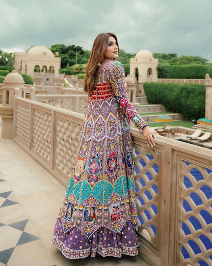 LAVENDER NAVRATRI LEHENGA WITH REAL MIRROR WORK