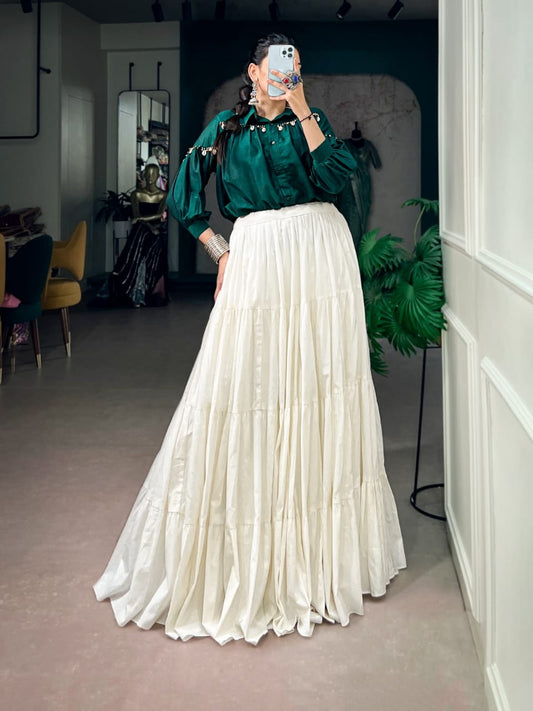 KHADI COTTON PEARL WORK LEHENGA CHOLI