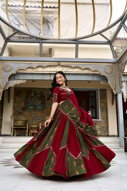 RAYON AJRAKH PRINTED NAVRATRI LEHENGA