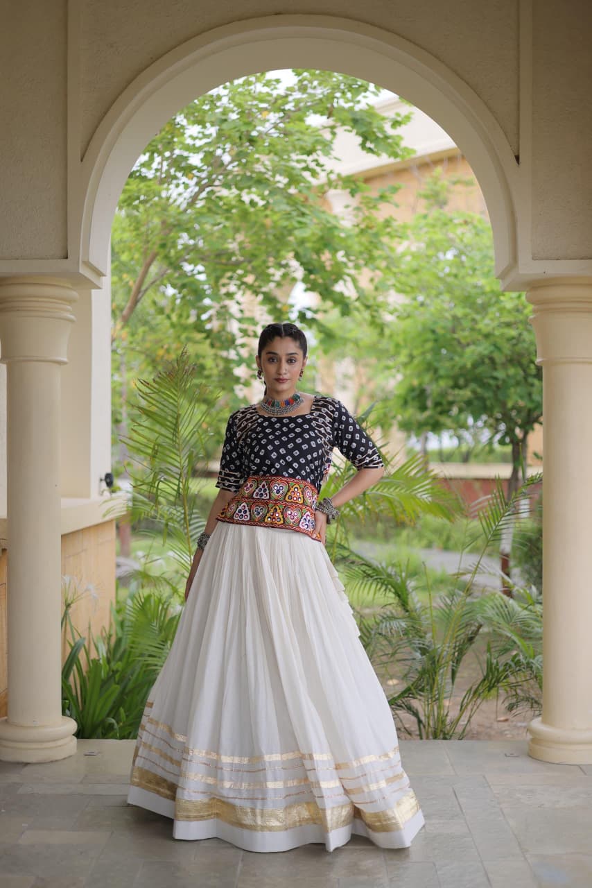 GAMTHI COTTON EMBROIDERED NAVRATRI LEHENGA