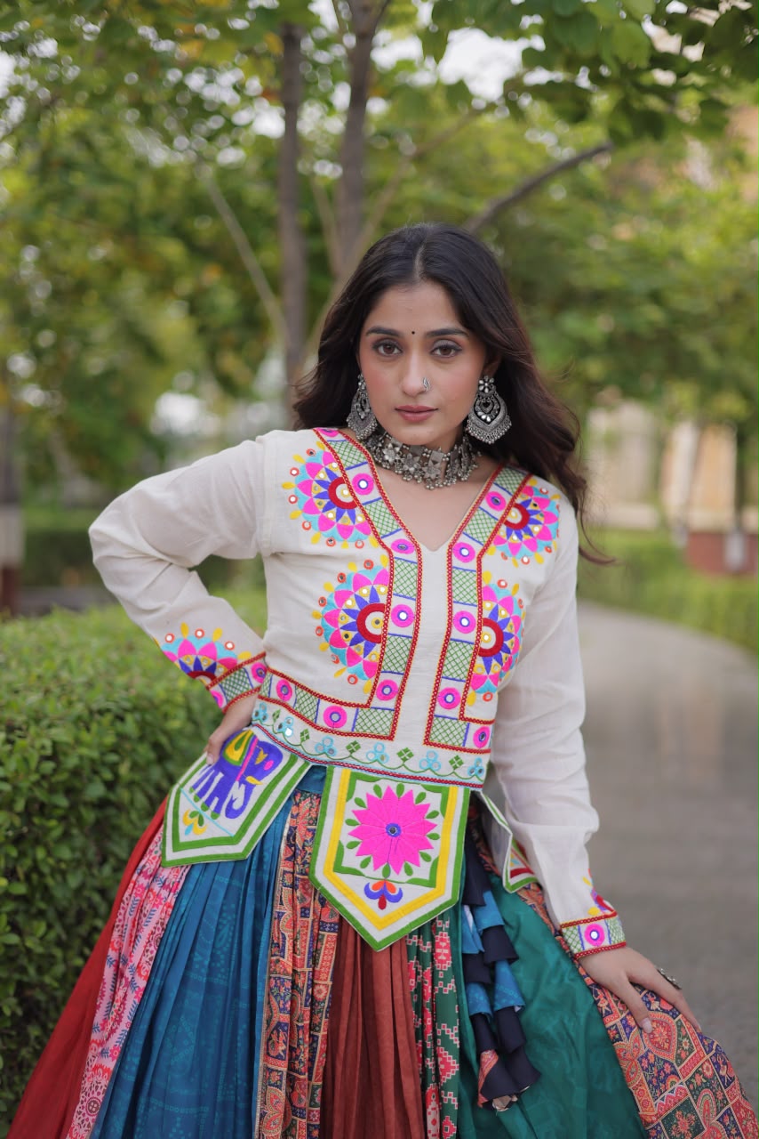 MULTI GAMTHI COTTON LEHENGA CHOLI