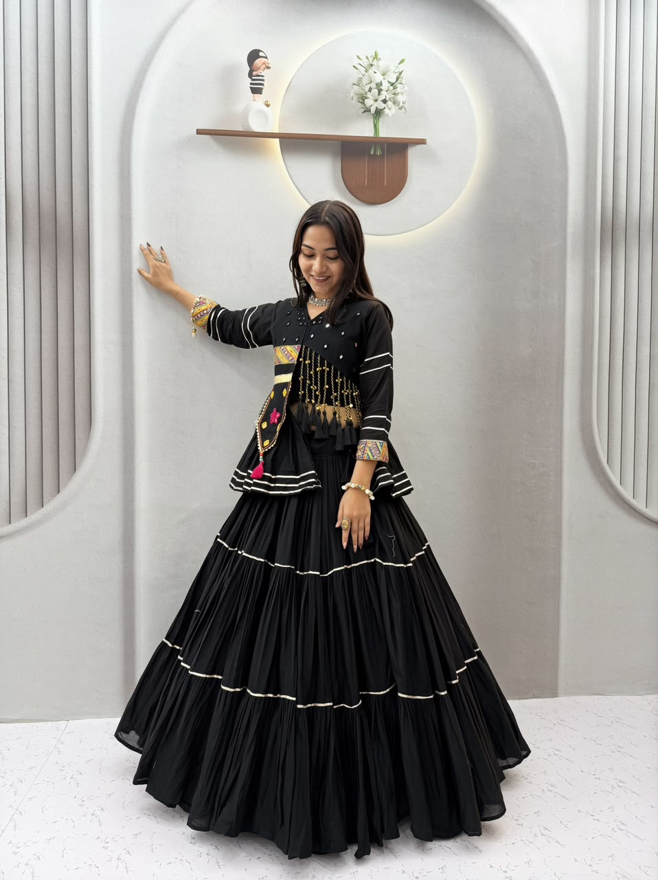 PURE COTTON NAVRATRI LEHENGA CHOLI WITH KOTI