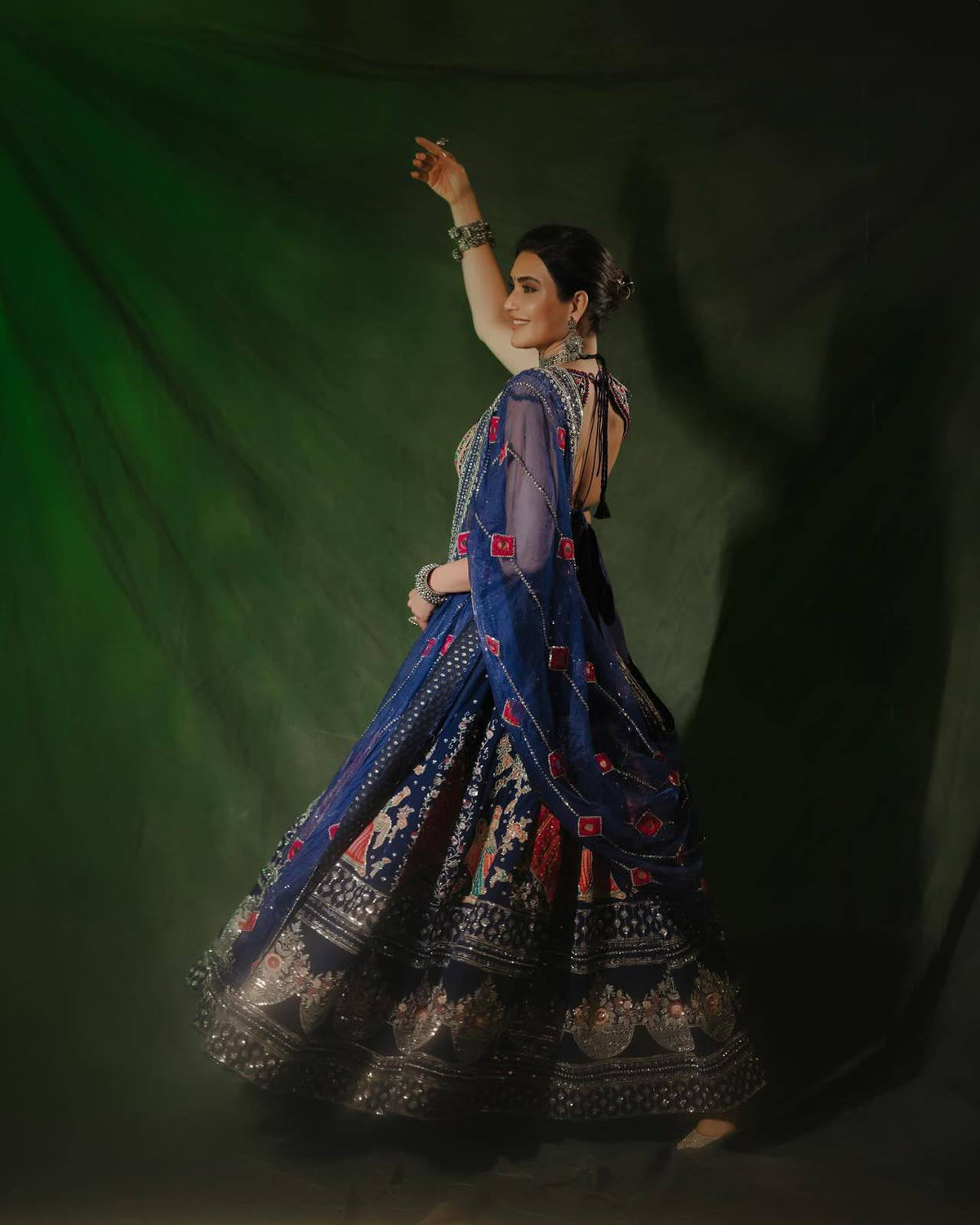 BLUE - NAVRATRI PURE COTTON LEHENGA SET