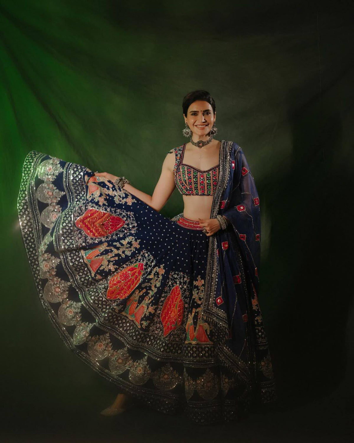 BLUE - NAVRATRI PURE COTTON LEHENGA SET