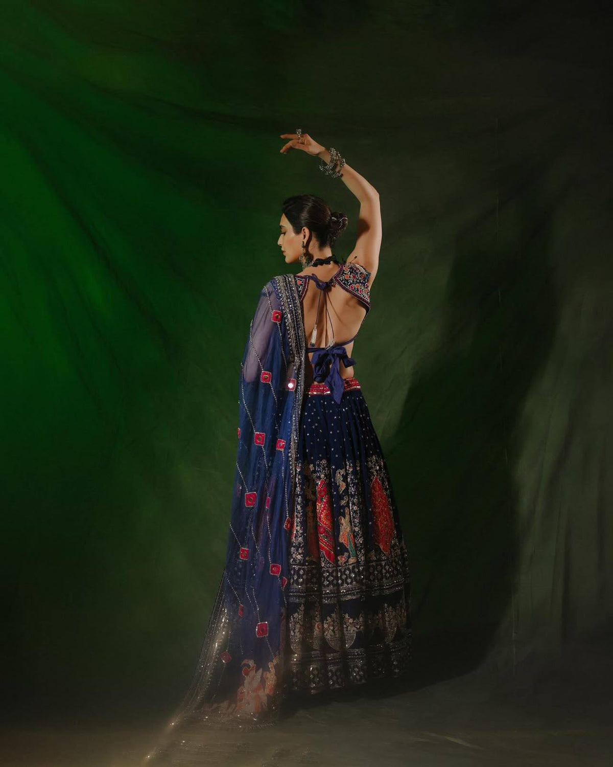 BLUE - NAVRATRI PURE COTTON LEHENGA SET