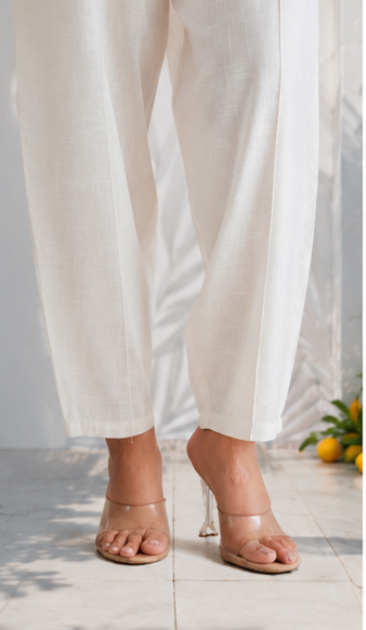 COTTON FLEX SOLID WHITE CO-ORD SET