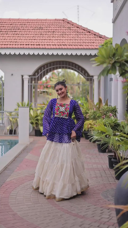 NAVRATRI LEHENGA WITH LAHARIYA PRINT & KUTCHI PATCHWORK