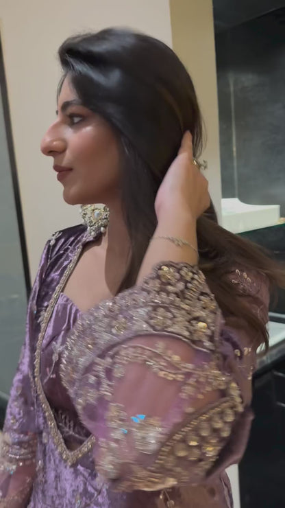 ZAREEN - PURPLE BLOUSE KURTI & PLAZZO SET