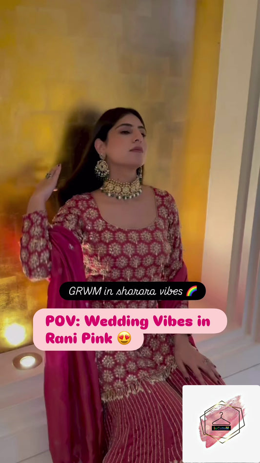 YANKITA KAPOOR - RANI PINK SHARARA SET (In.CottoM Special Outfit)