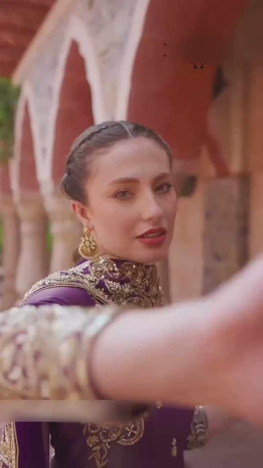 SHIMMER ROMAN SILK EMBROIDERY SEQUENCE WORK SUIT SET WITH GEORETTE DUPATTA